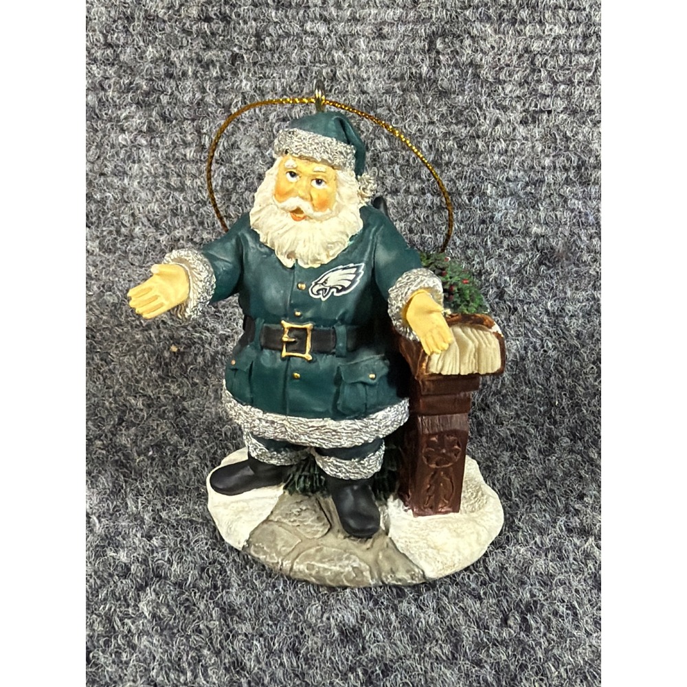 Philadelphia Eagles Santa Ornament 2005 Memory Company Limited Series NFL Green